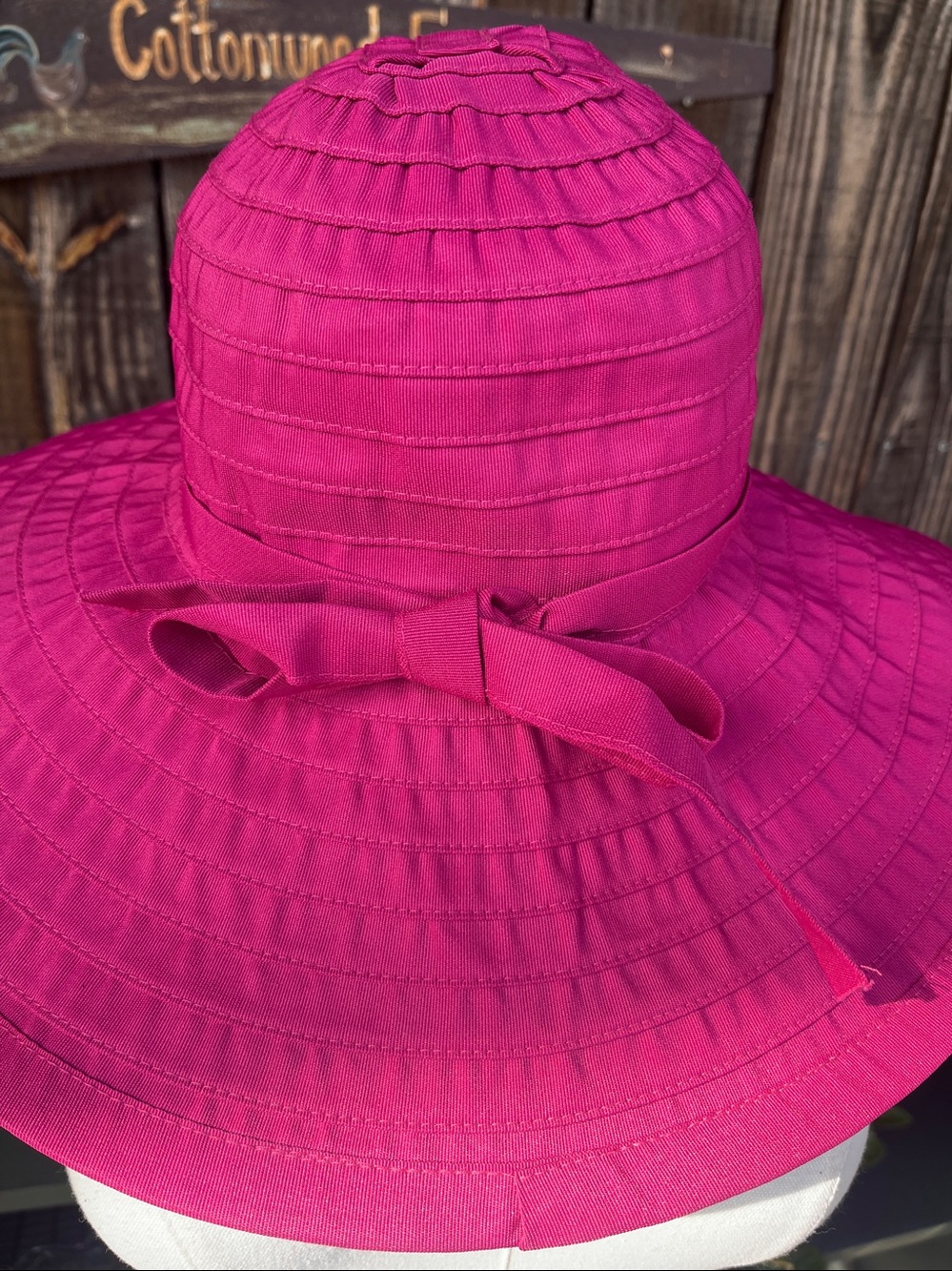 San Diego Hat Company pink wide brim sun hat - Picture 2 of 4